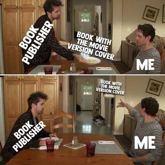 Book with the movie version cover